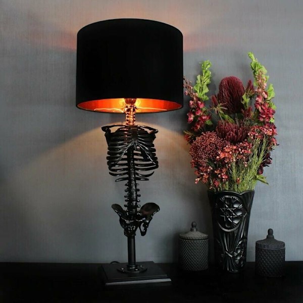 Skjelett bordlampe Klassisk hjemmeinnredning Dekorativ lampe Gotisk skjelett bor desk lamp
