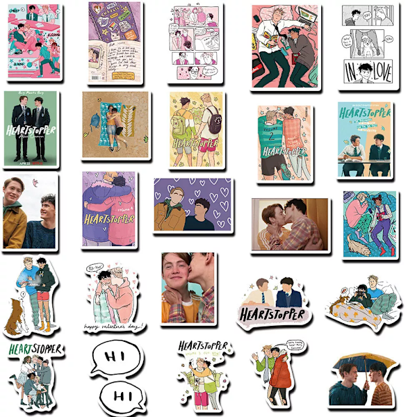 50 st Heartstopper Charlie Spring Nick Nelson Anteckningsbok Graffiti Teens Stickers