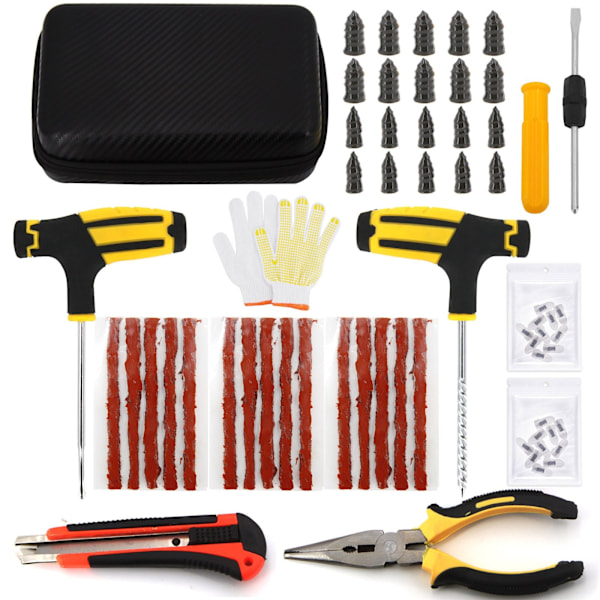 Auton Renkaan Korjaustyökalusarja Nastasarja Auto Pyörän Rengasrikko Tulppa Autotalli Pihtipihdit Tyhjiökalvo Naularuuvit Säilytyslaukulla Overseas-X42- Overseas CASE-B-30PCS-Knief