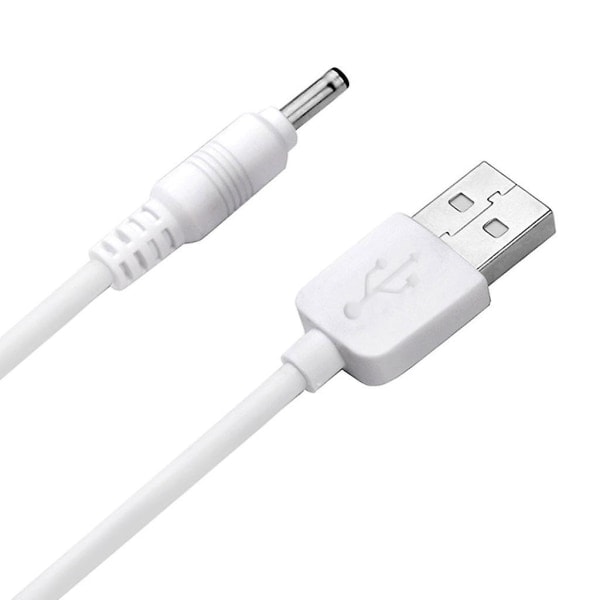 USB til DC 3.5V ladekabel erstatning for Foreo Luna/luna 2/mini/mini 2/go/luxe ansiktsrens USB ladekabel 100cm Elfenben