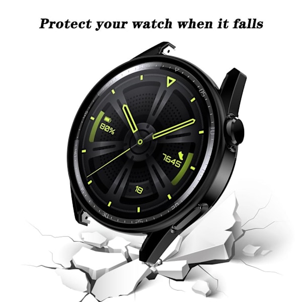 Smartwatch-etui med hærdet glasfilm Smartwatch-etui til GT3 46 mm sort