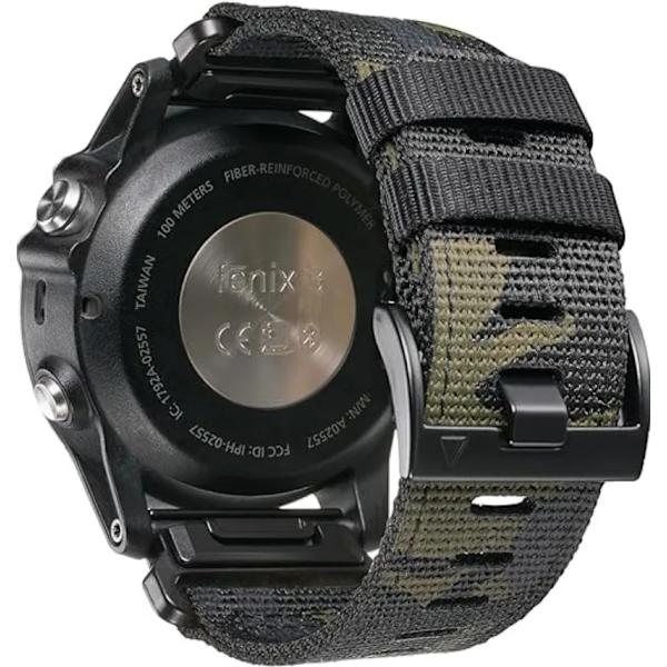 22 26 mm Nylon Militär rem För GARMIN FENIX7 7X PRO 6 6X Mjuk slitstark remkropp För 965 Instinktiv ersättnings Terrain camouflage