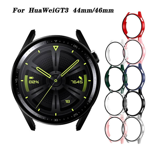 Smartwatch-etui med hærdet glasfilm Smartwatch-etui til GT3 46 mm sort
