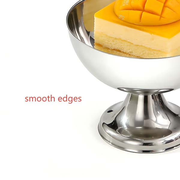 Dessertskåle i rustfrit stål med fod til is, budding og snacks 6pc cup set