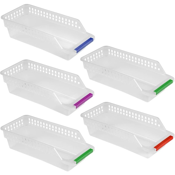 Förvaring i kylskåp, förvaring i kylskåp, stapelbar korg för kylskåp, förvaringskorg i plast för hemmaköket (5-pack)