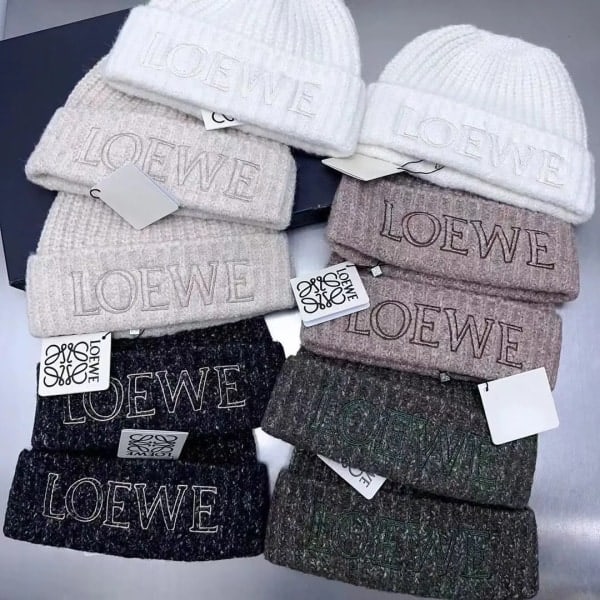 Høst Vinter Varm Strikket Lue Menn Kvinner Ull Lue Par Lue khaki One size LOEWE