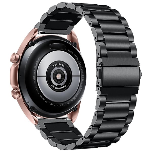 20 mm Quick Release urrem til Garmin Vivomove Luxe/Garminmove Luxe ur med foldespænde Sort Black Style B Other Smartwatch Model