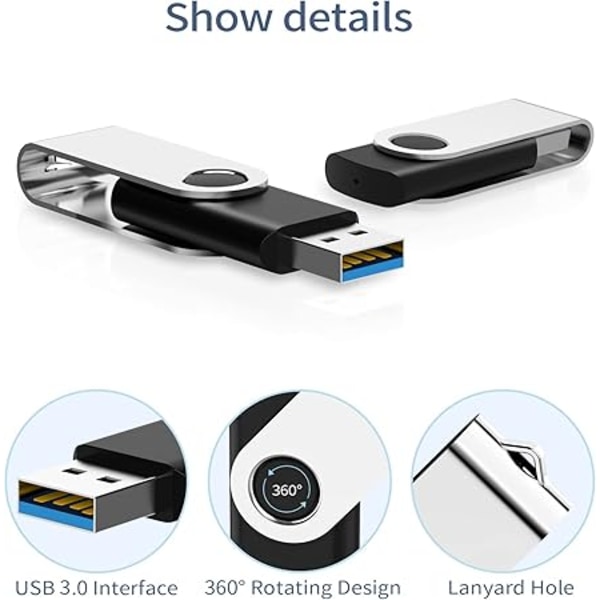 32GB USB 3.0 -muistitikku, 5 kpl, USB 3.0 -muistitikku LED-valolla