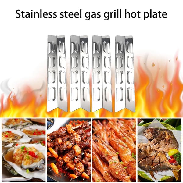 4-pak varmeplader til Master Forge, Perfect Flame, varmeafleder i rustfrit stål, reservedele til gasgrill