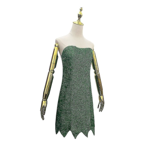 Anime Uusi Pixie Keijuasu Tinker Bell Aikuisten Vihreä Mekko Tinkerbell Halloween-juhlat Seksi Cosplay Mini-mekot Ja Peruukki Dress S