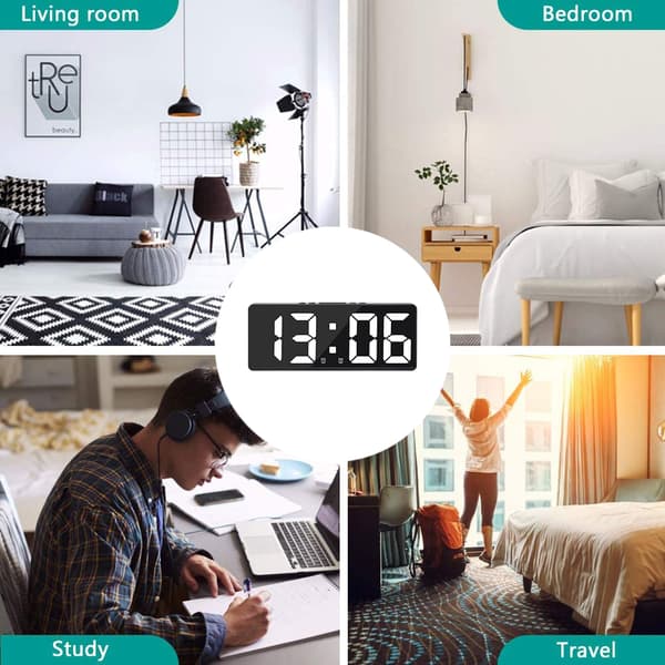 Digital väckarklocka för sovrum, med justerbar temperatur