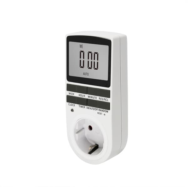Elektrisk og digital stikkontaktprogrammerer, digital stikkontakt-timer med 10 daglige/ukentlige programmer-FY-