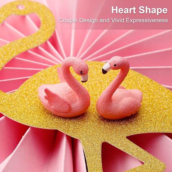 16 stk Mini Flamingo Miniatyrfigurer Fe-hage Miniatyr Mosse Landskap DIY Ornament Tilbehør (2 stiler), Kakedekorasjon, Mikro Landskap
