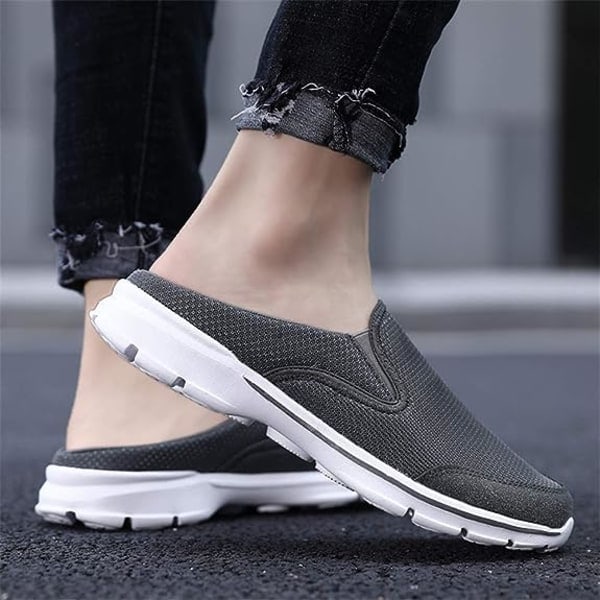 Herr Open Back Sneaker Clogs Knit Mules Skor Lättvikts andas tofflor