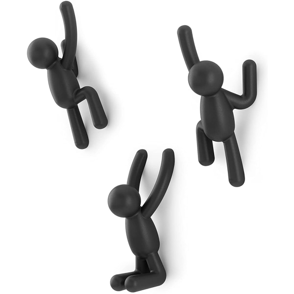 Buddy Hooks assortert. Buddy Wall Hooks - Dekorativ klesstativ, sett med 3, svart.