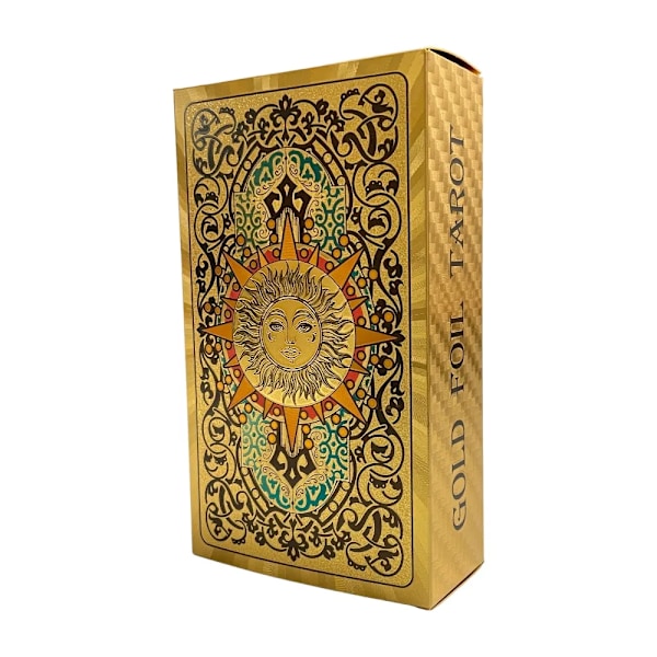 Golden Tarot 12x7cm Engelsk kortlek Klassisk för nybörjare med färgat papper Guidebok Högkvalitativa inlärningskort Runor Spådom A370