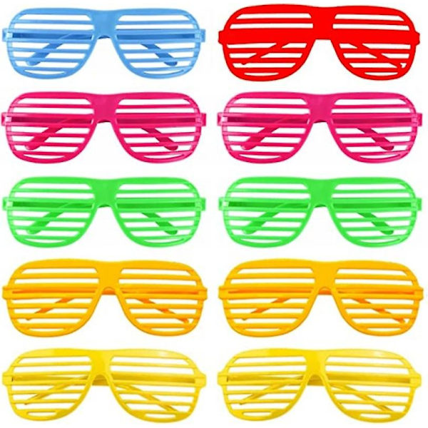 Børne Neon Blinds Visir Briller Bold Fancy Dress Briller 4 Stk
