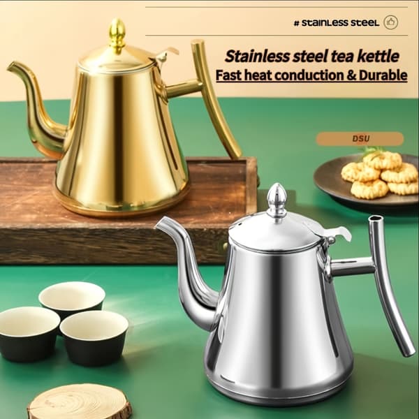 Tekande i rustfrit stål med aftagelig infuser til te og kaffe 1.5L Silvery