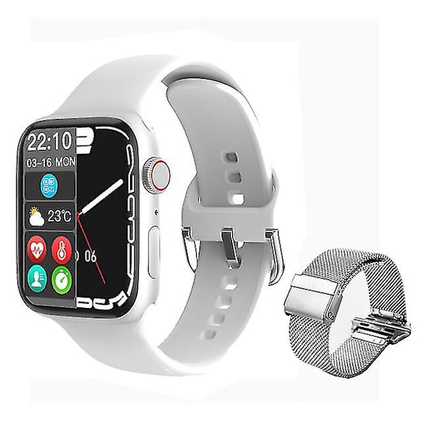 2023 Smart Watch til Apple Smartwatch Serie 8 HD-skærm Sport Hjertefrekvens Fitness Tracker Bluetooth Opkald Mænd Kvinder Smartwatch  (FMY) white and YinBXG