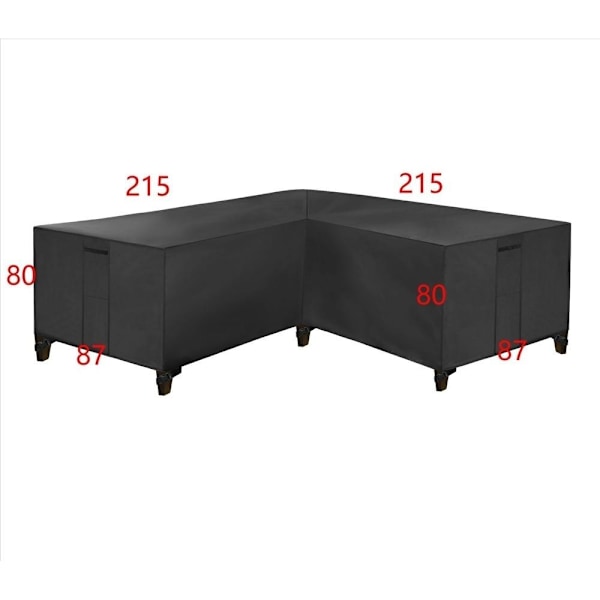 Möbelskydd överdrag skydd för utemöbler hörnsoffa med vattentät silverfärgad -P565- silverfärgad 215*215*87cm