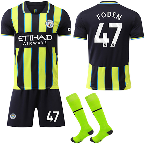 Manchester City Udebanebørn Voksen Fodboldtrøje Nr. 47 FODEN 2024-2025 20