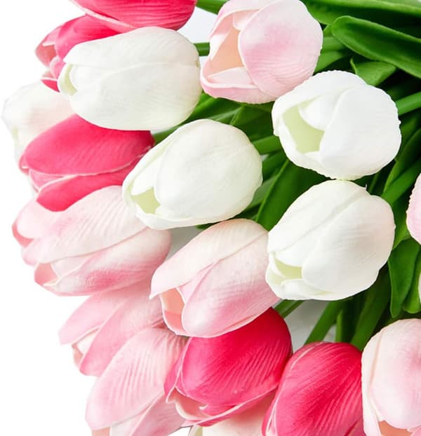 Multicolor Artificial Tulips Flowers Real Touch 24pcs-FY-