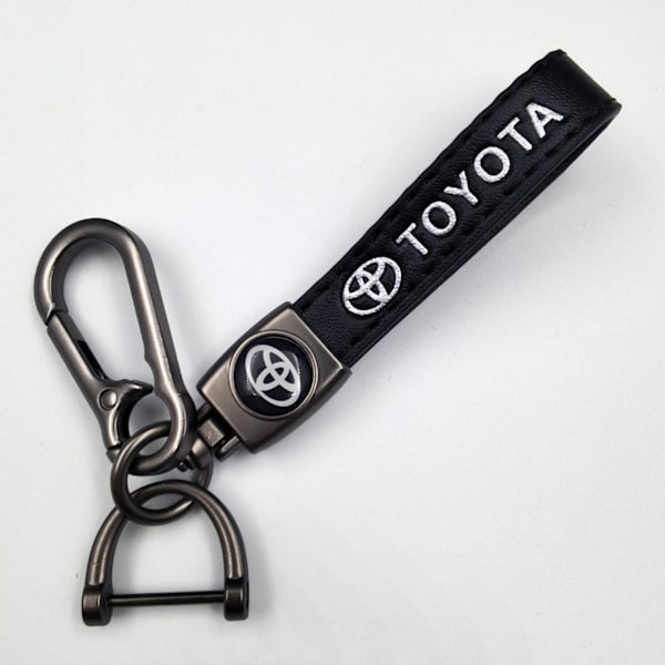 Personlig metall nøkkelring med logo - Herre Lær Nøkkelring Toyo Toyo Toyota Gunmetal Hardware