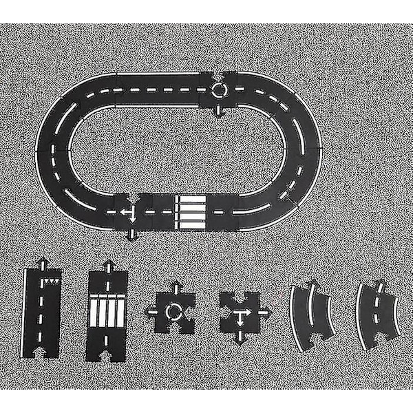 12 st DIY Bilbanematta Väg PVC Pussel Flexibel Stadsbana Race Bilbana Leksak | Magnetisk‘-P39-