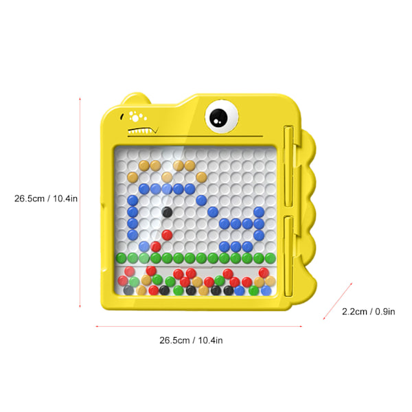 Magnetisk tegnetavle Dinosaurform Støvfri prikkunst Førskolelegetøj Magnetisk pen Perler Tegnetavle Gul M