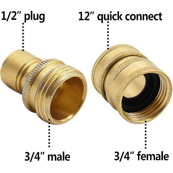 Høytrykksvaskesett, hurtigkoblingssett, M22 dreibar til 3/8'' hurtigkobling, 3/4'' til hurtigkobling