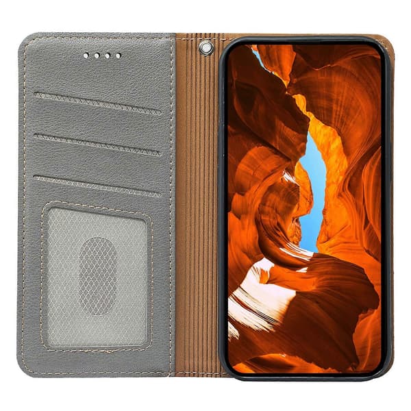 TKdaddy Wallet Case for Xiaomi Redmi 15 5G RFID Blocking PU Leather Flip Phone Case with Strong Magnetic Closure Grey-FY-