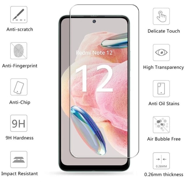 Härdat glas för Xiaomi Redmi Note 12 4G skärmskydd linsfilm