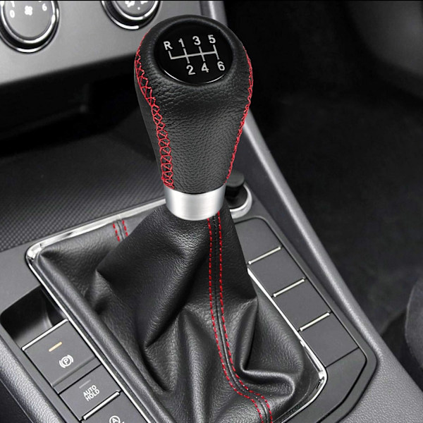 Universal Gear Shift Knob 6-Speed Manual Leather, Car Styling Parts