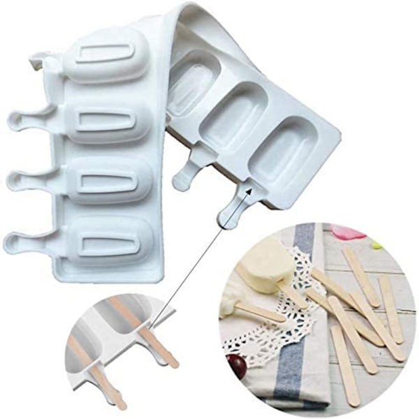 Popsicle-muotti Silikon Popsicle-muotti Set-jäätelömuotti-kakku