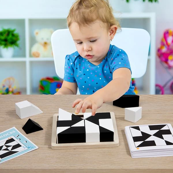 Montessori Geometriska Form Pusselblock & 3D-bräda-FY-