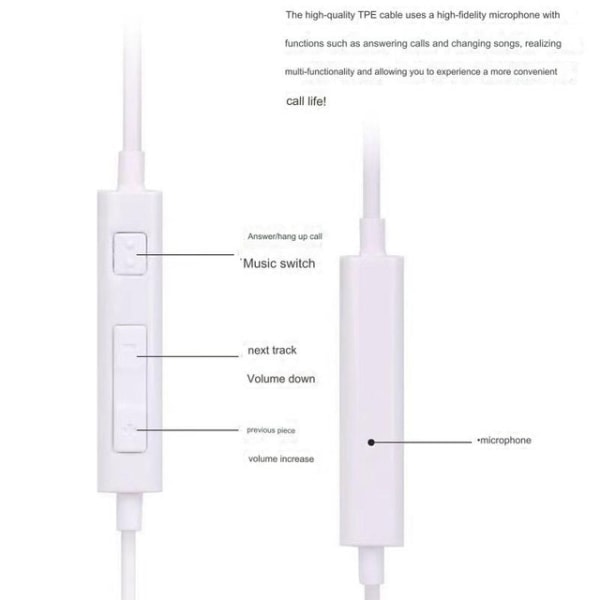 Headset med mikrofon og volumenkontrol til iOS iPhone 11/11 Pro/11 Max/X/Xs Max/Xr