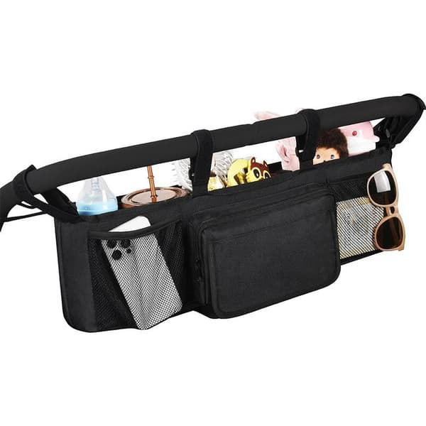 Double Stroller Organizer for Bob Duallie and Baby Jogger City Mini GT2, Double Stroller with 2 Cooler Pockets-FA-