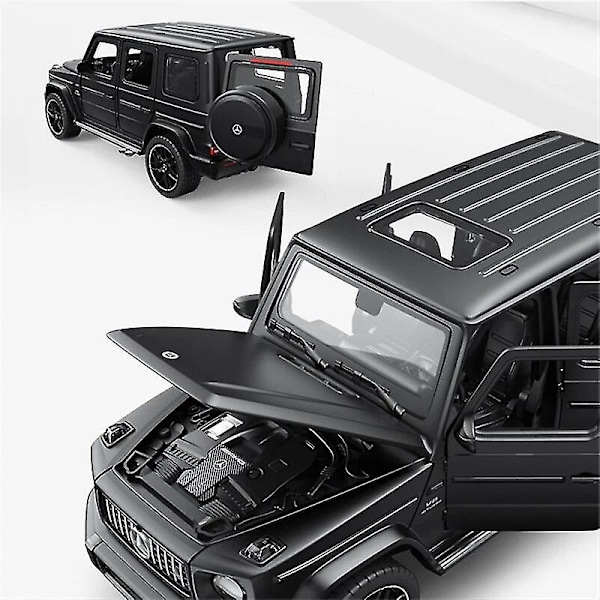 1:32 Benz G63 SUV Legetøjsbil Model Diecasts Metal Off-road Køretøjer Bil Model Simulering Lyd og Lys Samling Børn Legetøj Gave ingen æske White