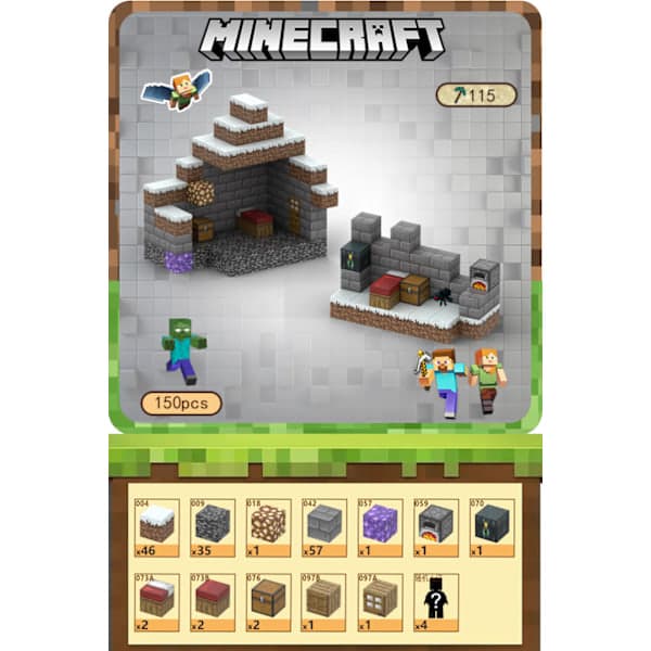 Minecraft Building Block Set - 150 Pcs Magnetic Blocks and 4 Figures, Cloudside Cottage Themed Build-FY- Cloudside Cottage