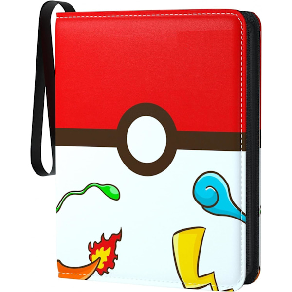 Samlaralbum för Pokémonkort – samlarkortalbum med dragkedja – 9-ficksbindare – 40 sidor för 720 kort – röd