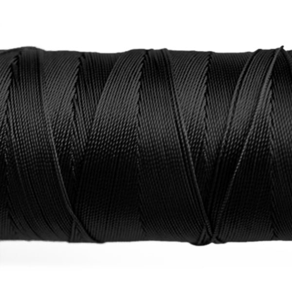 Knytte- og sytråd i nylon, 0,8 mm, sort, 10 m sort black