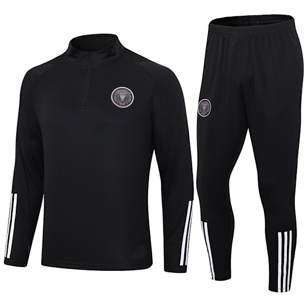 Mub- 2324 Ny Miami fodboldtrøje nr. 10 Messi langærmet fodboldtræningsuniform sort S