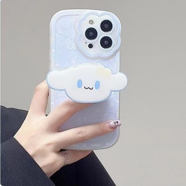 IC Kompatibelt med iPhone 13 Skal Sött Kawaii Tecknat Anime Sött TPU Mjukt Skal med Greppstativ för Kvinnor Flickor iPhone13 Sött 6,1 Tum Skal (Blå)