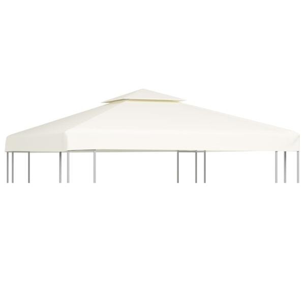 vidaXL Paviljongtak 310 g/m² 3 x 3 m gräddvit white