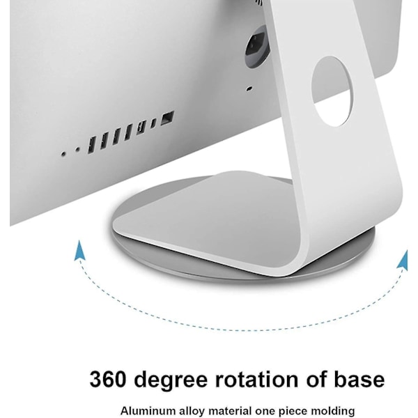 2024 360 graders rotationsskærm drejelig base, sølv aluminiumlegering computerskærm drejeskive stativ, roterende drejelig base til Imac-skærm drejelig stativ