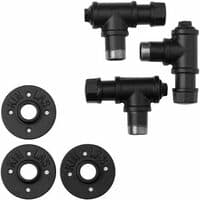Retro Industrial Hex Hook 3 Pcs Kitchen and Bathroom Hook Combination Wall Hook (Black 1 Pc),-FY-