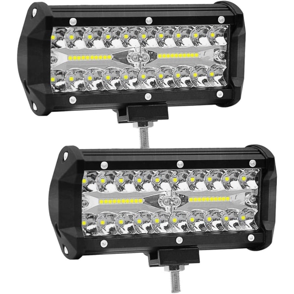 Inch 120W Spotlight Led Arbetsljus WANYI 12V/24V Fordonsarbetsljus 6000K 12000LM Spot Flood COMBO LED-dimljus (2 delar)