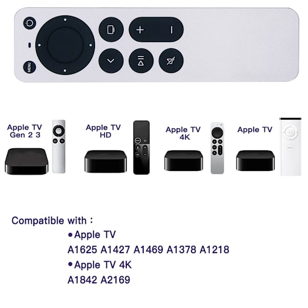 Universal Remote Control for Apple TV 4K Compatible Replacement Remote White-FY-