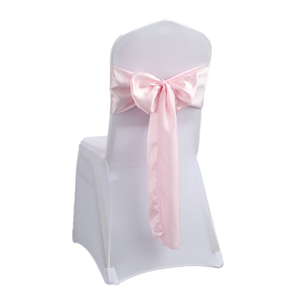 Sett med 10 dekorative stoltrekk i sateng med rosett designet for bryllup‘-HJ-