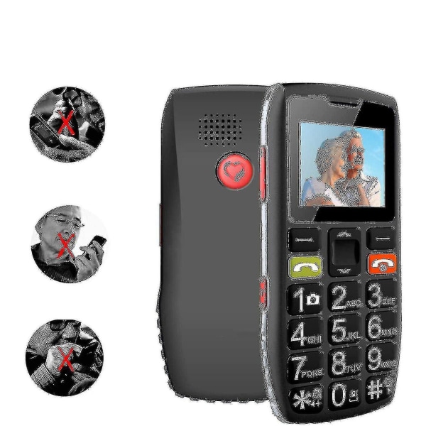 Mobiltelefoner för äldre Seniormobiler med Sos-knapp Stor knapp Mobiltelefon Ls Yl